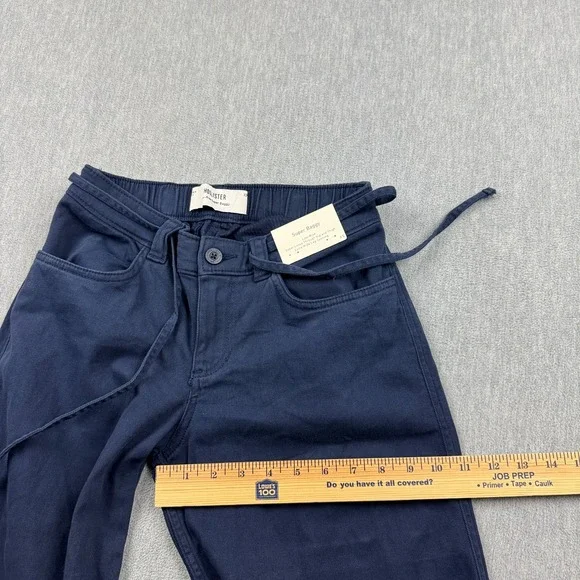Hollister Pants Womens XS Blue Low Rise Super Baggy Wide Leg Drawstring Y2K NWT - Picture 9 of 14